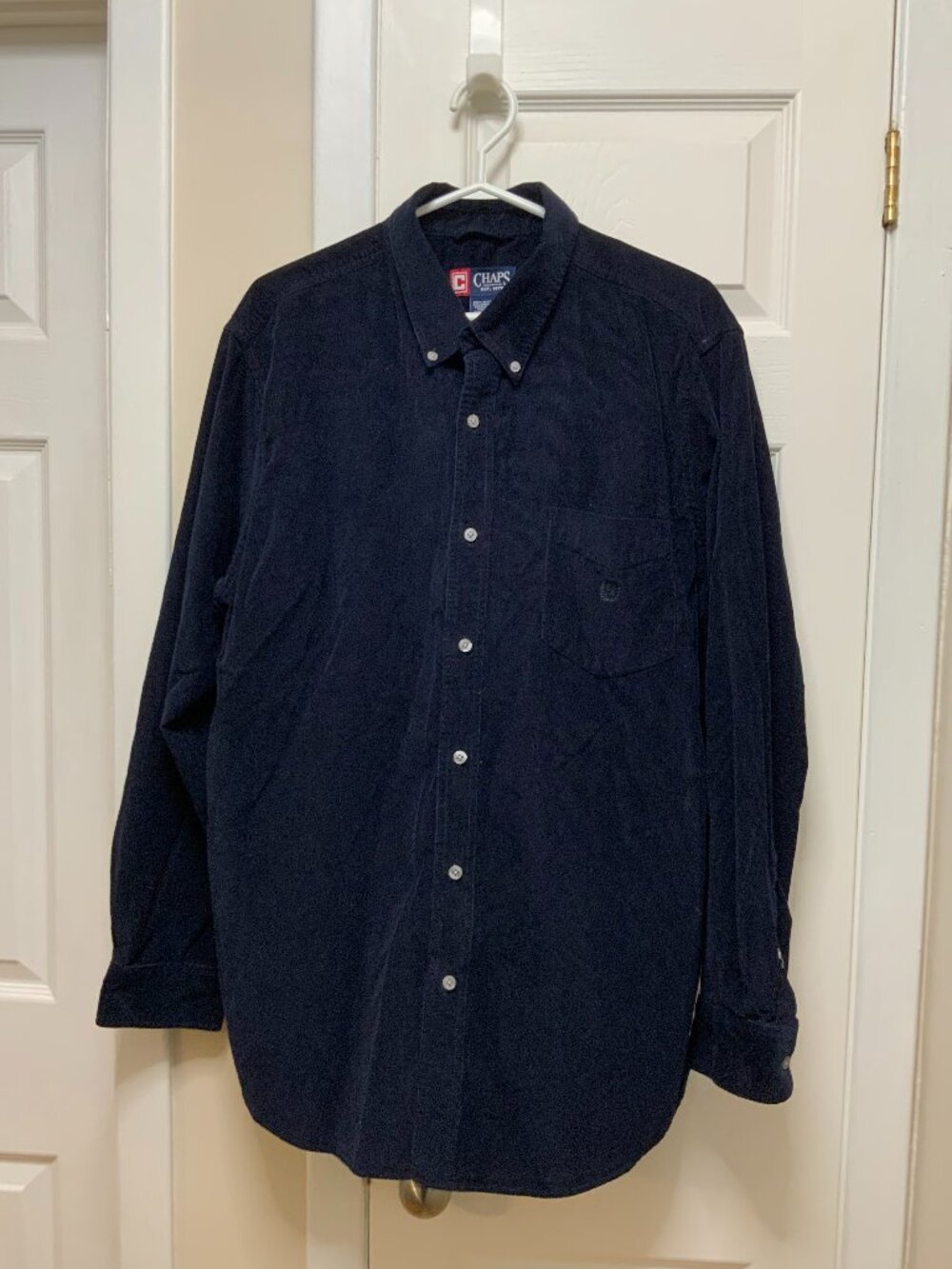 MEN'S LONG SLEEVE BLACK SHIRT by CHAPS SIZE XL